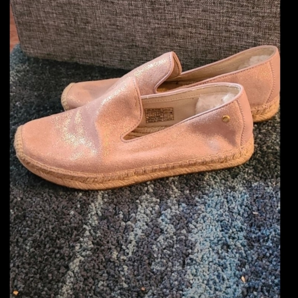 UGG Pink Espadrille Slip-On Shoes